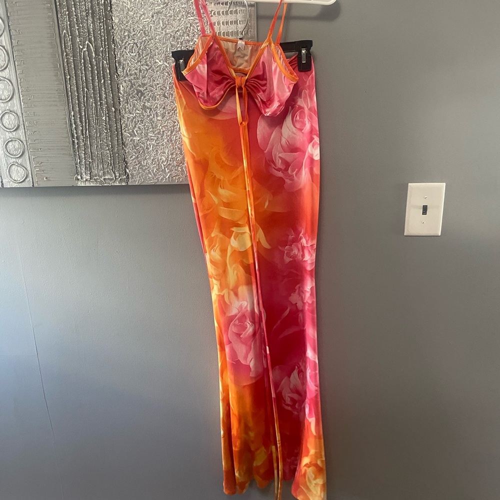 Cut out rose maxi dress